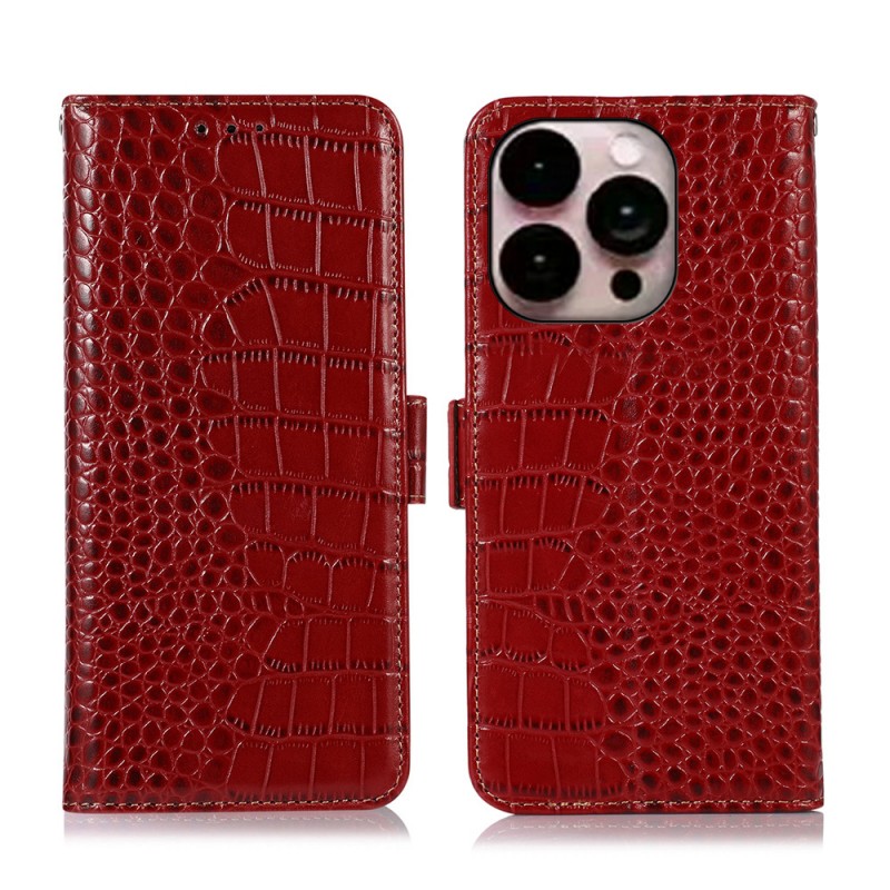 Flip-style Crocodile Skin Pattern iPhone Case